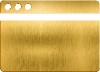 Golden icon browser window bar website laptop panel website network technology global cyberspace computer equipment display search plain frame page form screen navigation address layout modern arrow f