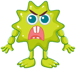 Spiky Green Monster Cartoon Character Illustration