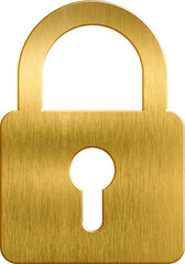 Golden icon lock padlock unlock open closed keyhole security symbol password design protection safe secret safety secure white background key private privacy object drawing graphic image modern vignet - obrazy, fototapety, plakaty