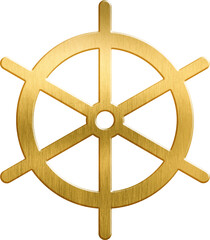 Golden icon rudder steering wheel ship transportation sea vehicle wheel steering boat nautical helm isolated wood direction captain wooden marine sailing control yacht object navigation cruise antique