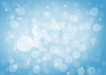 Circles, dots, and soft bokeh on a blue-white gradient background are used in media design.