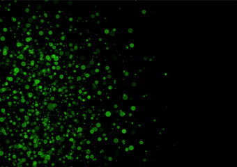 Small circles and bright green dots They are arranged into beautiful graphics. On a green and black gradient background.
