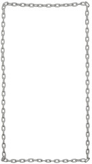 A rectangular frame formed by a single line of metal chains, available in PNG format with a transparent background.
