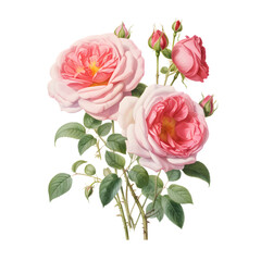Botanical illustration of rose