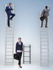 Concept of inequal career opportunities between man woman