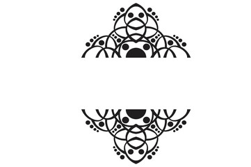 Black Ornament Border With Dot Pattern Design With Transparent Background
