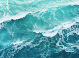 Fototapeta na wymiar Aerial view of ocean wave ripple with white bubble