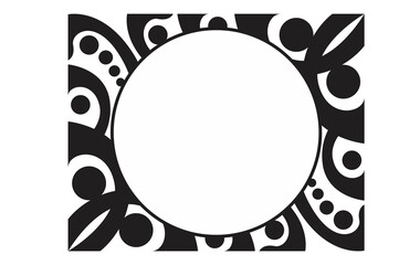 Black Ornament Border With Dot Pattern Design With Transparent Background