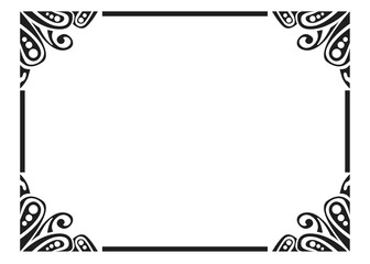 Black Ornament Border With Dot Pattern Design With Transparent Background