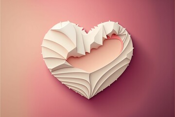 AI generated illustration of a 3D creative heart on a pink background