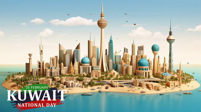 Kuwait national day banner design 