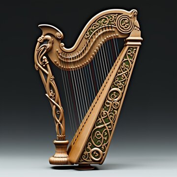 harp on a white