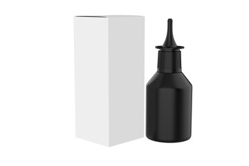 Matte Nozzle Bottle Mockup Isolated On White Background. 3d illustration