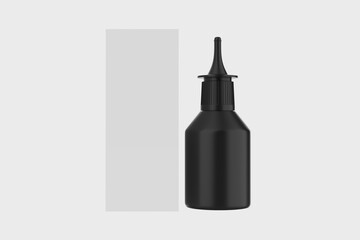 Matte Nozzle Bottle Mockup Isolated On White Background. 3d illustration