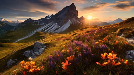 Rideaux tamisants Alpes Beautiful landscape Mountain on summer dolomites, Italy