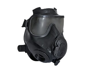 black gas mask isolated on white background