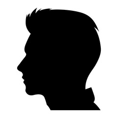 Crew Cut hair Silhouette isolated on a white background, Men hair cut Vector, Crew haircut Vector