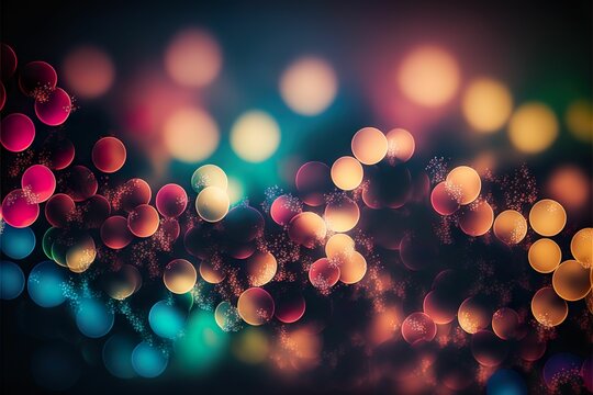 AI-generated illustration of bokeh lights out of focus, background effect blurred wallpaper