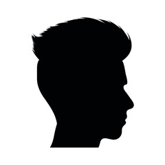 Fade haircut Silhouette clipart, Men hair cut Vector, Trendy stylish Male hairstyle Silhouette