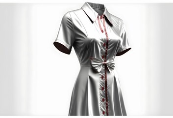 AI generated illustration of modern short sleeve dress isolated on a white background