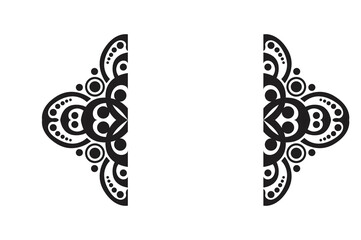 Ornament Border With Dot Pattern Design With Transparent Background