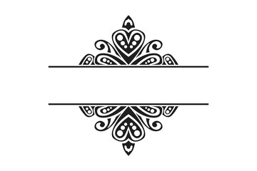 Black Ornament Border With Dot Pattern Design With Transparent Background