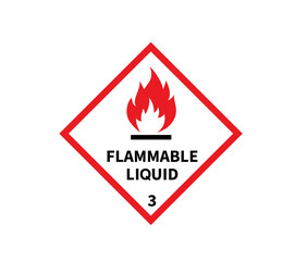 Flammable liquid sign on white background. Danger sign. Vector illustration.