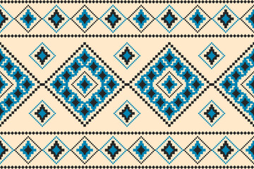 Carpet tribal pattern art. Geometric ethnic seamless pattern traditional. American, Mexican style. Design for background, wallpaper, illustration, fabric, clothing, carpet, textile, batik, embroidery.
