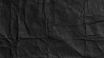 Dark black grey paper background creased crumpled surface , Old torn ripped posters scary grunge textures, top view black paper surface