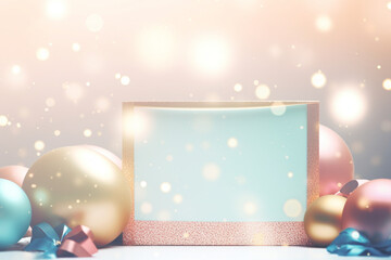 Naklejka na ściany i meble christmas background with gift box and snowflakes