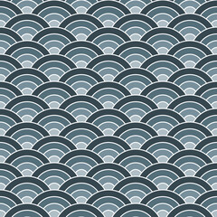 Grey shade Japanese wave pattern background. Japanese seamless pattern vector. Waves background illustration. for clothing, wrapping paper, backdrop, background, gift card.