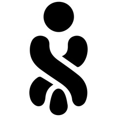 A Minimalist Silhouette of a Person Sitting Down