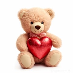 Obraz premium teddy bear and heart