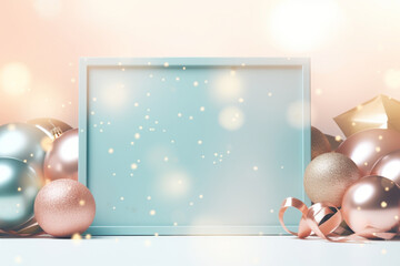 new year background,christmas background with boxes and balls