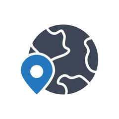 Global navigation map vector icon