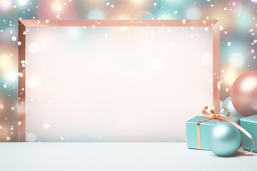 new year and christmas background with gift box