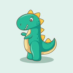 Cute Dinosaur Character Design Illustration