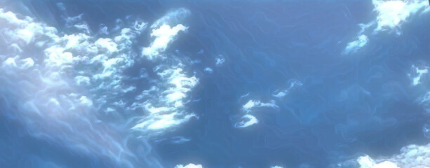 background illustration of white clouds rolling in a blue sky