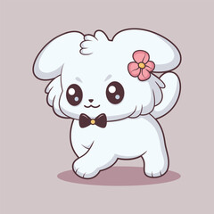 Cute Dog Character Design Illustration