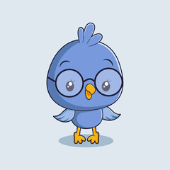 Cute Bird Character Design Illustration