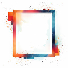 Colorful square frame on white background, post, header, cover, abstract