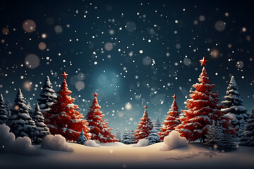 christmas tree decorations, santa claus with gifts, snowman in the snow, christmas gift boxes	