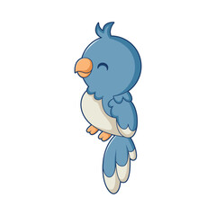 Cute Bird Character Design Illustration