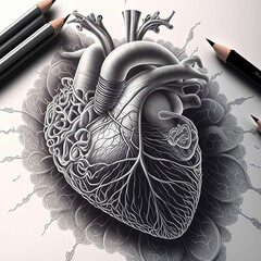 AI generated illustration of the human heart