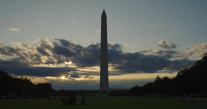 Sun Setting Behind Washington Monument