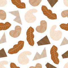 brown abstract shape seamless pattern