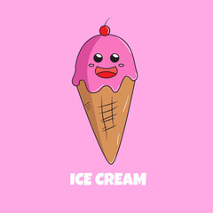 Illustration vector design of ice cream cone
