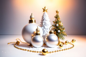 Christmas ornaments, close-up. Holidays concept. Merry Christmas
