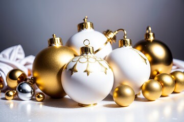 Christmas ornaments, close-up. Holidays concept. Merry Christmas
