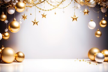 Christmas ornaments, close-up. Holidays concept. Merry Christmas
